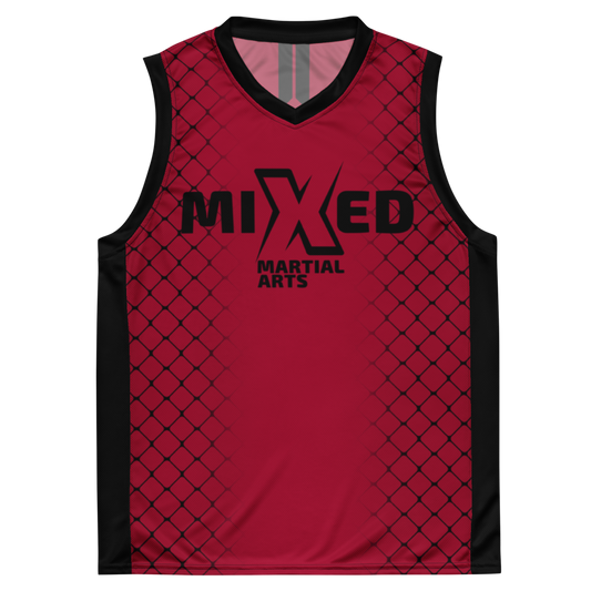 "Cage Style" - Recyceltes Unisex-Basketballtrikot - rot